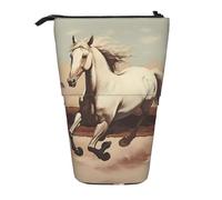 WZYCWB Récipient de rangement rétractable en forme de cheval blanc cabré pour porte-stylos, pinceaux de maquillage ou sacs à cordon de serrage.