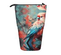 WZYCWB Récipient de rangement rétractable en forme de perroquet debout pour porte-stylos, pinceaux de maquillage ou sacs à monnaie avec cordon de serrage.