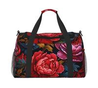 WZYCWB Red Bird Head Sac de voyage portable Sac de week-end Sac de fitness Sac de yoga adapté pour le fitness et d'autres scénarios, Pivoines rouges, Taille unique