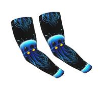 WZYCWB Robo-Jellyfish Pulse Ice-Feel Manchons de protection solaire adaptés pour toutes les saisons, adaptés pour le golf, le cyclisme, la pêche, le jardinage, etc.