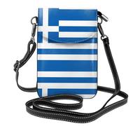 WZYCWB Sac à bandoulière en cuir léger avec motif drapeau grec, sac à bandoulière pour femme, portefeuille pour téléphone portable, sac de voyage avec fentes pour cartes de crédit,
