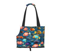 WZYCWB Sac à bandoulière léger et respirant pour animal de compagnie Motif poissons de récif sous-marin