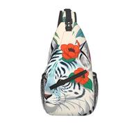 WZYCWB Sac à bandoulière multifonction en forme de tigre blanc mignon, sac à dos, sac à dos pour homme, sac à bandoulière