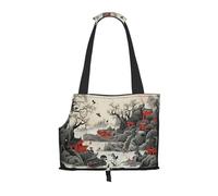 WZYCWB Sac à bandoulière pour animal de compagnie avec peinture de paysage traditionnel - Léger et respirant - Petit sac à bandoulière pour animal domestique