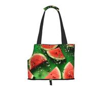 WZYCWB Sac à bandoulière pour animal domestique Motif pastèque coupé en cubes - Léger et respirant