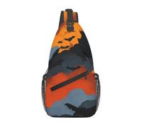 WZYCWB Sac à bandoulière pour homme avec imprimé nuages colorés - Sac à dos décontracté avec sangle réglable pour la course, la randonnée et les trajets quotidiens