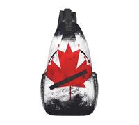 WZYCWB Sac à bandoulière pour homme imprimé drapeau canadien - Sac à dos décontracté avec sangle réglable pour la course, la randonnée et les trajets quotidiens