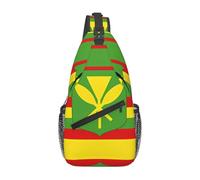 WZYCWB Sac à bandoulière pour homme imprimé drapeau hawaïen - Sac à dos décontracté avec sangle réglable pour la course, la randonnée et les trajets quotidiens