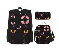 WZYCWB Sac à dos abstrait fourmi (ensemble de 3 pièces), sac à dos grande capacité, sac d'école, trousse à crayons, sac à déjeuner, combinaison