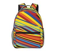WZYCWB Sac à dos décontracté à rayures colorées, 29 x 40 x 20 cm, sac à dos pour ordinateur portable pour voyage, randonnée, affaires, camping, gym