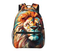 WZYCWB Sac à dos décontracté avec peinture à l'huile d'un lion, 29 x 40 x 20 cm, sac à dos pour ordinateur portable pour voyage, randonnée, affaires, camping, gym