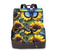 WZYCWB Sac à dos en alpaga avec motif avatar pour femme Sac à dos élégant pour le travail et les voyages, Papillon bleu tournesol, taille unique