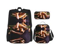 WZYCWB Sac à dos Fresh Bamboo Shoots (3 pièces) - Grande capacité - Sac à dos d'écolier - Trousse à crayons - Sac à déjeuner