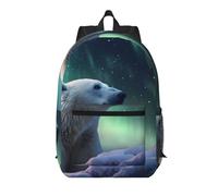 WZYCWB Sac à dos imprimé ours polaire dans la neige avec poches - Convient pour le travail, les voyages d'affaires, les voyages, le sport