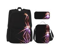 WZYCWB Sac à dos laser Campus Life à quatre faces (3 pièces) - Sac d'école + trousse à crayons + sac à déjeuner, répond à tous les besoins quotidiens des étudiants