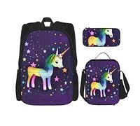 WZYCWB Sac à dos One Horse Star (3 pièces) - Sac à dos grande capacité - Sac d'école pour étudiant - Trousse à crayons - Sac à déjeuner