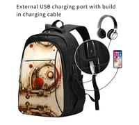 WZYCWB Sac à dos pour ordinateur portable imprimé chat rayé, sac à dos pour homme d'affaires, sac d'ordinateur avec port de charge USB, Motifs étranges, taille unique