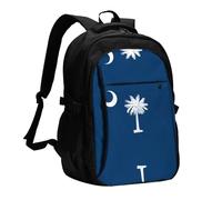 WZYCWB Sac à dos pour ordinateur portable imprimé drapeau de l'État du Wyoming - Sac à dos pour homme d'affaires avec port USB de chargement, Drapeau de la Caroline du Sud, taille unique