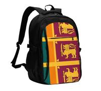 WZYCWB Sac à dos pour ordinateur portable imprimé drapeau de l'État du Wyoming - Sac à dos pour homme d'affaires avec port USB de chargement, Drapeau du Sri Lanka, taille unique