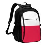 WZYCWB Sac à dos pour ordinateur portable imprimé drapeau de l'État du Wyoming - Sac à dos pour homme d'affaires avec port USB de chargement, Drapeau polonais, taille unique