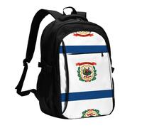 WZYCWB Sac à dos pour ordinateur portable imprimé drapeau de l'État du Wyoming - Sac à dos pour homme d'affaires avec port USB de chargement, Drapeau de la Virginie occidentale, taille unique