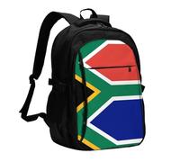 WZYCWB Sac à dos pour ordinateur portable imprimé drapeau de l'État du Wyoming - Sac à dos pour homme d'affaires avec port USB de chargement, Drapeau Afrique du Sud, taille unique