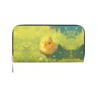 WZYCWB Sac à main en cuir avec fermeture éclair et porte-cartes en forme de ballon de basket sur le feu et l'eau, parfaits pour les voyages ou une utilisation quotidienne, Poussins, One Size