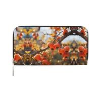 WZYCWB Sac à main en cuir avec fermeture éclair et porte-cartes en forme de ballon de basket sur le feu et l'eau, parfaits pour les voyages ou une utilisation quotidienne, Persimmon, One Size