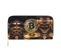 WZYCWB Sac à main en cuir avec fermeture éclair et porte-cartes en forme de ballon de basket sur le feu et l'eau, parfaits pour les voyages ou une utilisation quotidienne, Pièces avec B, One Size