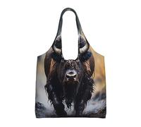 WZYCWB Sac à provisions en toile avec imprimé bison d'Amérique du Nord, sac à provisions, sac en toile pour usage quotidien