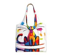 WZYCWB Sac à provisions en toile avec motif chat triste, sac à provisions, sac en toile pour usage quotidien