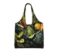 WZYCWB Sac à provisions en toile avec motif feuilles de palmier tropicales, sac d'épicerie, sac en toile pour usage quotidien