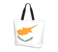 WZYCWB Sac à provisions réutilisable à une épaule, drapeau de Chypre pour femmes, sac fourre-tout décontracté à une épaule, grand sac à provisions polyvalent, noir, taille unique