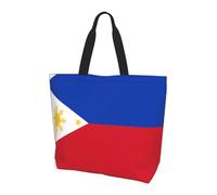 WZYCWB Sac à provisions réutilisable à une épaule, drapeau des Philippines, sac fourre-tout décontracté à une épaule, grand sac de courses polyvalent, noir, taille unique