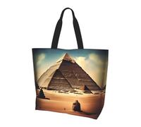 WZYCWB Sac à provisions réutilisable à une épaule, Dreaming of the Pyramids of Khufu Women One Shoulder Casual Tote Bag Multi-usages Large Shopping, Noir, Taille unique