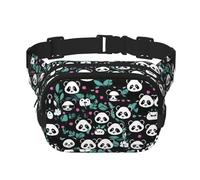 WZYCWB Sac banane de sport avec visage mignon de panda, sac à bandoulière tendance et tendance, petit sac de voyage léger
