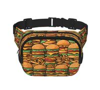 WZYCWB Sac banane de sport de nombreux hamburgers, sac à bandoulière tendance et tendance, petit sac de voyage léger