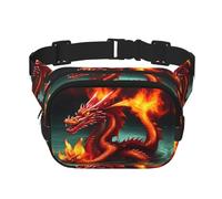 WZYCWB Sac banane de sport Dragon King in Fire, sac à bandoulière tendance et tendance, petit sac de voyage léger