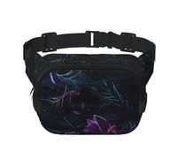 WZYCWB Sac banane de sport Mystery noir, sac à bandoulière tendance et tendance, petit sac de voyage léger