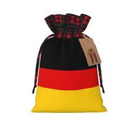 WZYCWB Sac cadeau de Noël avec drapeau allemand, taille 21 x 29 cm, peut être utilisé pour contenir des bonbons, des petits cadeaux et des accessoires de fête