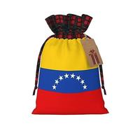 WZYCWB Sac cadeau de Noël avec drapeau du Venezuela, taille 21 x 29 cm, peut être utilisé pour contenir des bonbons, des petits cadeaux et des accessoires de fête