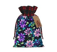 WZYCWB Sac cadeau de Noël camélia violet, taille 21 x 29 cm, peut être utilisé pour contenir des bonbons, des petits cadeaux et des accessoires de fête