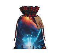 WZYCWB Sac cadeau de Noël Science Fiction Future, taille 21,6 x 29,9 cm, peut être utilisé pour contenir des bonbons, des petits cadeaux et des accessoires de fête