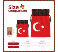 WZYCWB Sac cadeau en toile de jute avec cordon de serrage Motif drapeau de la Turquie 21,1 x 30 cm