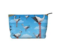 WZYCWB Sac de rangement cosmétique imprimé rose blanche, parfait pour les voyages d'affaires et les voyages., Grue blanche et tour suspendue, Taille unique