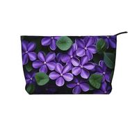 WZYCWB Sac de rangement pour maquillage imprimé violon à pois, parfait pour les voyages d'affaires et les voyages., Violettes en fleurs, Taille unique