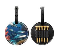 WZYCWB Sac de rangement pour tee de golf avec motif requin sous-marin - Design portable avec boucle de suspension, Noir , Taille unique, Valise