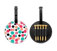 WZYCWB Sac de rangement pour tee de golf imprimé à pois multicolores - Design portable avec boucle de suspension, Noir , Taille unique, Valise