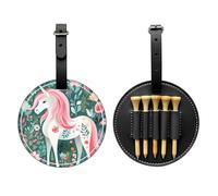 WZYCWB Sac de rangement pour tee de golf imprimé licorne avec cheveux roses - Design portable avec boucle de suspension, Noir , Taille unique, Valise