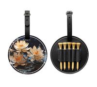 WZYCWB Sac de rangement pour tee de golf imprimé lotus blanc bohème - Design portable avec boucle suspendue, Noir , Taille unique, Valise